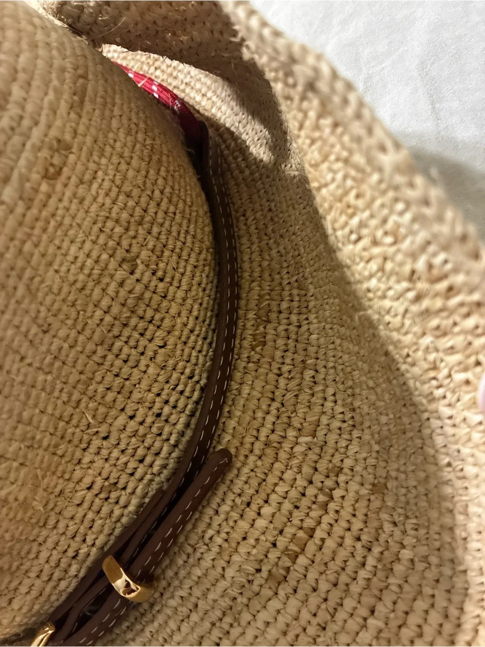Miu Miu Raffia and Leather Hat